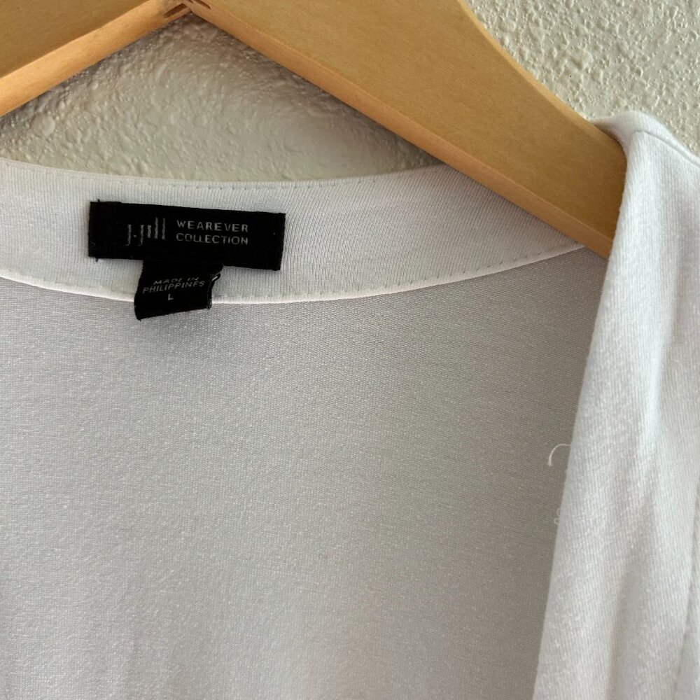 J. Jill Large White Long Cardigan with Pockets - Picture 2 of 5